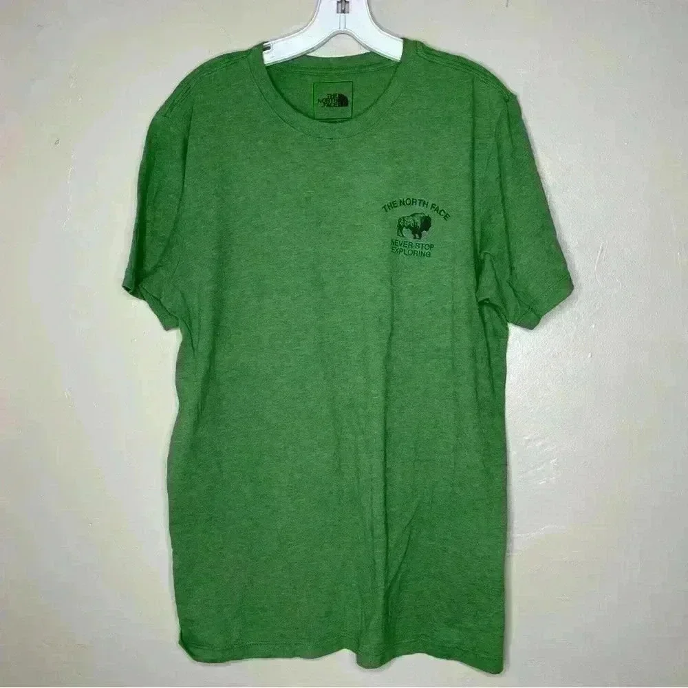 The North Face T-Shirt Mens Logo Short Sleeve Green Tee Cotton Crew Neck ~Size S